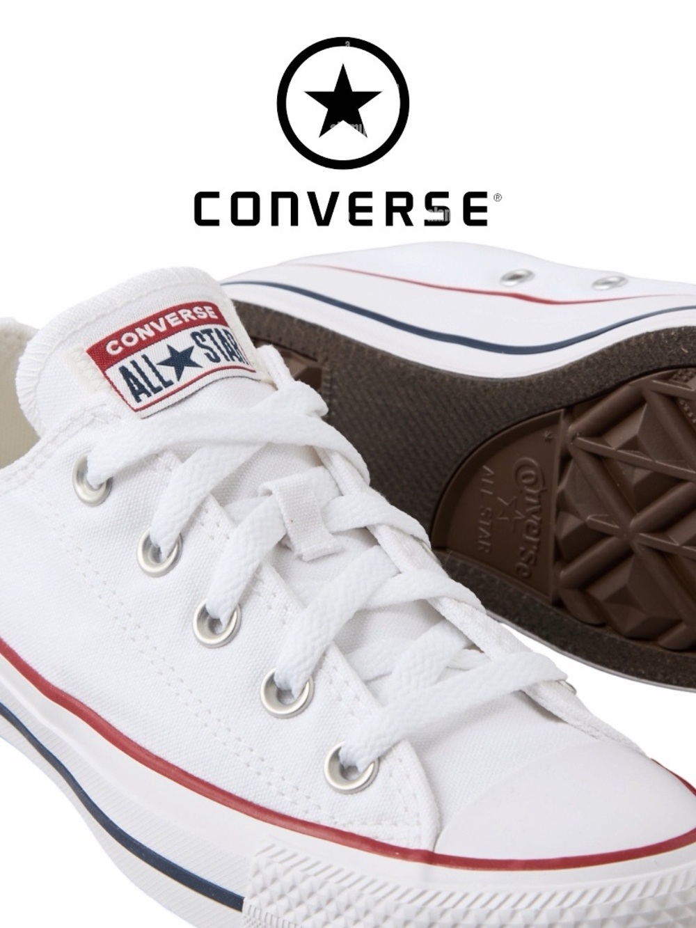 Converse Chuck Taylor All Star Ox White Canvas Sneakers - Unisex Size 7